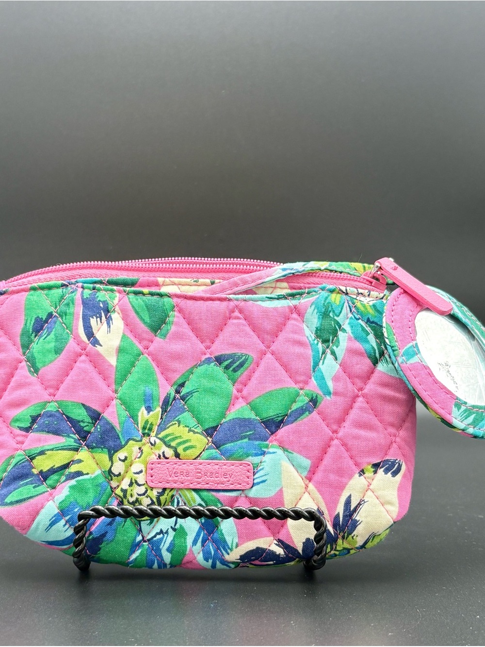 Vera Bradley Pink Floral Quilted Cosmetic Bag
